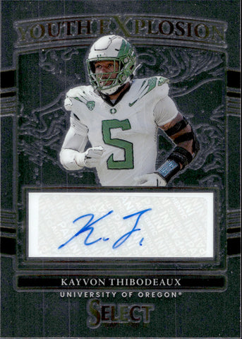2022 Kayvon Thibodeaux Panini Select Draft Picks YOUTH EXPLOSION AUTOGRAPH ROOKIE AUTO RC #YE-KTH New York Giants Oregon Ducks