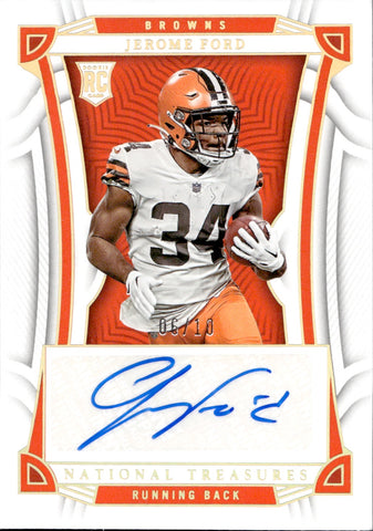 2022 Jerome Ford Panini National Treasures HOLO GOLD ROOKIE AUTOGRAPH RC AUTO 06/10 #151 Cleveland Browns