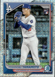 2024 Yoshinobu Yamamoto Bowman Chrome MOJO REFRACTOR ROOKIE RC #73 Los Angeles Dodgers 2