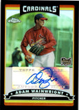 2006 Adam Wainwright Topps Chrome BLACK REFRACTOR ROOKIE AUTOGRAPH 142/200 RC AUTO #334 St. Louis Cardinals