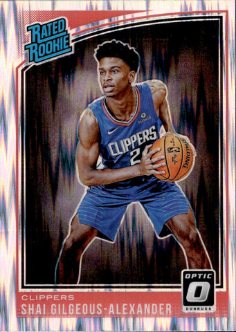 2018-19 Shai Gilgeous-Alexander Donruss Optic SHOCK PRIZM RATED ROOKIE RC #162 Los Angeles Clippers