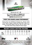 2026 Roman Anthony Topps Finest AQUA MINI DIAMOND REFRACTOR ROOKIE 191/199 RC #52 Boston Red Sox