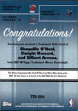 2007-08 Shaquille O'Neal Dwight Howard Gilbert Arenas Topps Trademark Moves TRADEMARK TRIPLE RELIC IN THE PAINT 3/50 JERSEY #TTR-OHA Heat Magic Wizards