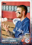 2015 Brett Lawrie Topps SERIES 1 JUGGLING IN DUGOUT SP PHOTO VARIATION #134 Toronto Blue Jays