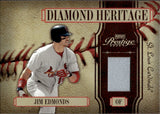 2005 Jim Edmonds Playoff Prestige DIAMOND HERITAGE GAME-WORN JERSEY 18/100 #DH-15 St. Louis Cardinals