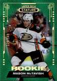 2021-22 Mason McTavish Upper Deck Stature GREEN ROOKIE 129/149 RC #189 Anaheim Ducks