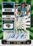 2023 Parker Washington Panini Contenders GREEN LASER ROOKIE TICKET AUTOGRAPH RC AUTO #146 Jacksonville Jaguars 2