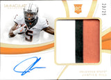 2019 Justice Hill Panini Immaculate Collection Collegiate AUTOGRAPH PATCH ROOKIE AUTO RC 23/25 #112 Oklahoma State Cowboys Baltimore Ravens