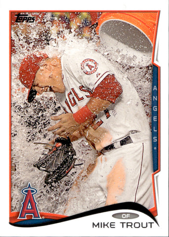 2014 Mike Trout Topps GATORADE BATH CELEBRATION SP PHOTO VARIATION #1 Los Angeles Anaheim Angels