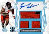 2023 Tyree Wilson Leaf Trinity PLATINUM BLUE ROOKIE TRIPLE PATCH JERSEY AUTO 08/25 AUTOGRAPH REILC #TA-TW1 Las Vegas Raiders