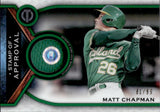 2021 Matt Chapman Topps Tribute STAMP OF APPROVAL RELIC 81/99 JERSEY #SOA-MC Oakland A's