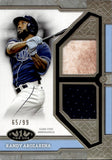 2024 Randy Arozarena Topps Tier One DUAL RELIC 65/99 GAME-USED MEMORABILIA JERSEY #T1R-RA Tampa Bay Rays