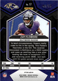 2024 Zay Flowers Panini Mosaic NO HUDDLE PURPLE PRIZM 48/50 #17 Baltimore Ravens