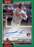 2026 Jimmy Crooks III Bowman Topps SERIES ONE GREEN FOIL ROOKIE AUTOGRAPH 57/99 RC AUTO #73 St. Louis Cardinals