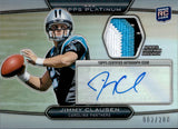 2010 Jimmy Clausen Topps Platinum AUTOGRAPH ROOKIE PATCH RC AUTO 2/200 #ARP-JC Carolina Panthers
