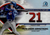 2023 Pete Crow-Armstrong Bowman Chrome BOWMAN SCOUTS TOP 100 #21 #BTP-21 Chicago Cubs 2