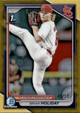 2024 Brian Holiday Bowman Chrome Draft 1ST BOWMAN GOLD REFRACTOR 49/50 #BDC-137 St. Louis Cardinals