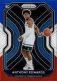 2020-21 Anthony Edwards Panini Prizm RED WHITE BLUE ROOKIE RC #258 Minnesota Timberwolves
