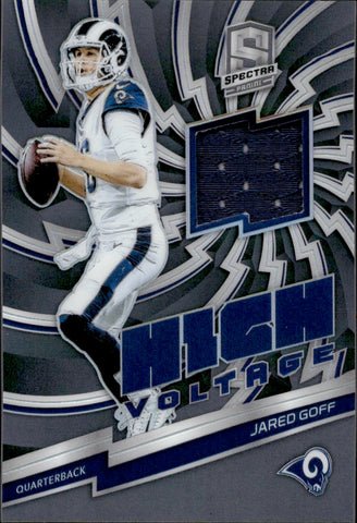 2019 Jared Goff Panini Spectra HIGH VOLTAGE JERSEY 51/99 RELIC #HV-15 Los Angeles Rams