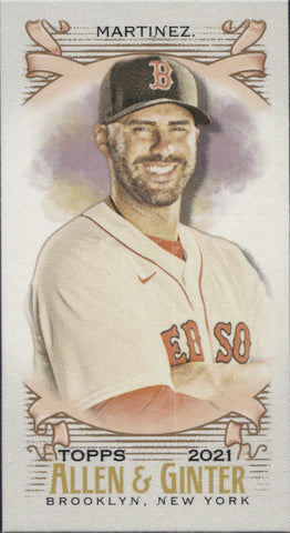 2021 J.D. Martinez Topps Allen & Ginter MINI NO NUMBER SP /50 #NA Boston Red Sox