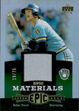 2006 Robin Yount Upper Deck Epic EPIC MATERIALS DARK GREEN GAME-USED JERSEY 18/75 #EM-RY2 Milwaukee Brewers