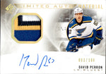 2020-21 David Perron Upper Deck SP Authentic LIMITED AUTO MATERIAL PATCH 083/100 AUTOGRAPH RELIC #LAM-DP St. Louis Blues