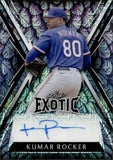 2023 Kumar Rocker Leaf Exotic DRAGON MOJO AUTOGRAPH 2/2 AUTO #BA-KR1 Texas Rangers