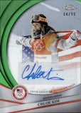 2026 Chloe Kim Topps Chrome US Winter Olympics GREEN REFRACTOR AUTOGRAPH 4/99 AUTO #BCA-CKI SNOWBOARDING