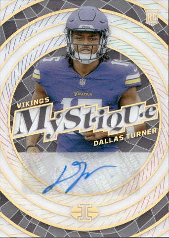 2024 Dallas Turner Panini Illusions MYSTIQUE AUTOGRAPH ROOKIE AUTO RC 10/99 #32 Minnesota Vikings