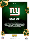2025 Jaxson Dart Panini Instant LUCKY CLOVER ROOKIE RC #14 New York Giants