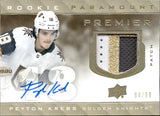 2020-21 Peyton Krebs Upper Deck Premier ROOKIE PARAMOUNT AUTO PATCH 4/99 AUTOGRAPHED RC #P-PK Vegas Golden Knights