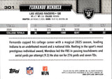 2026 Fernando Mendoza Topps SAND GLITTER FOIL ROOKIE RC #301 Las Vegas Raiders