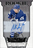 2022-23 Nick Abruzzese Upper Deck Exquisite Collection ROOKIE SIGNATURES AUTOGRAPH 50/99 RC AUTO #ERS-NA Toronto Maple Leafs