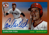 2025 Carlton Fisk Topps Chrome Platinum ORANGE REFRACTOR AUTOGRAPH 6/25 AUTO #CPA-CF Boston Red Sox