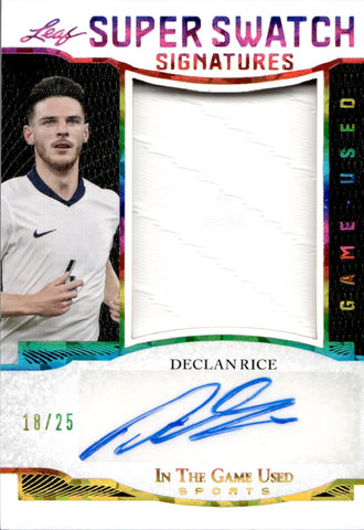 2024 Declan Rice Leaf In the Game Used SUPER SWATCH SIGNATURES GAME-USED JERSEY AUTO 18/25 AUTOGRAPH #SWS-DR1 Arsenal England