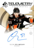2024-25 Olen Zellweger Upper Deck SP Authentic TELEMETRY ROOKIE AUTOGRAPH RC AUTO #T-OZ Anaheim Ducks