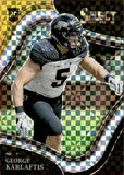 2022 George Karlaftis Panini Select Draft Picks FIELD LEVEL BLACK/GOLD SQUARES ROOKIE PRIZM 48/50 RC #123 Purdue Boilermakers Kansas City Chiefs