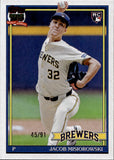 2026 Jacob Misiorowski Topps 1991 DESIGN THE REAL ONE ROOKIE 45/91 RC #T91-74 Milwaukee Brewers