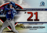 2023 Pete Crow-Armstrong Bowman Chrome BOWMAN SCOUTS TOP 100 #21 #BTP-21 Chicago Cubs 1