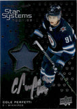 2021-22 Cole Perfetti Upper Deck PREMIER STAR SYSTEMS ROOKIE AUTO JERSEY 43/149 RC AUTOGRAPH #SSR-CP Winnipeg Jets