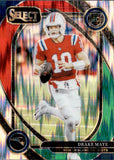 2024 Drake Maye Panini Select CLUB LEVEL GREEN & RED SHOCK PRIZM ROOKIE RC #218 New England Patriots