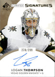 2023-24 Logan Thompson Upper Deck SP Authentic CURATED SIGNATURES AUTO 278/299 AUTOGRAPH #SPC-LT Vegas Golden Knights