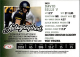 2019 David Sills V SAGE ROOKIE AUTOGRAPH RC AUTO #SA33 West Virgina Mountaineers New York Giants