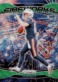 2024 Drake Maye Panini Prizm FIREWORKS GREEN WAVE PRIZM ROOKIE RC #22 New England Patriots