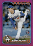 2024 Yoshinobu Yamamoto Topps Chrome PINK REFRACTOR ROOKIE RC #18 Los Angeles Dodgers