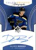 2025-26 Dalibor Dvorsky Upper Deck SP Authentic COLOR PALETTE AUTOGRAPH ROOKIE AUTO RC #CP-DV St. Louis Blues