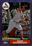 2022 Adam Wainwright Topps SERIES TWO SILVER PACK CHROME 1987 DESIGN PURPLE MOJO REFRACTOR 42/75 #T87C2-35 St. Louis Cardinals