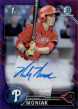 2016 Mickey Moniak Bowman Draft CHROME DRAFT PICKS PURPLE REFRACTOR AUTOGRAPH 80/250 AUTO #CDA-MM Philadelphia Phillies