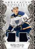 2025-26 Dalibor Dvorsky Upper Deck Artifacts ROOKIES GOLD MATERIAL 442/499 RC JERSEY #196 St. Louis Blues