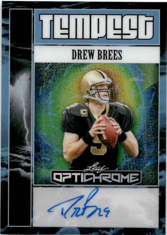 2025 Drew Brees Leaf Optichrome TEMPEST PRISMATIC PLATINUM BLUE AUTO 3/7 AUTOGRAPH #TA-DB2 New Orleans Saints
